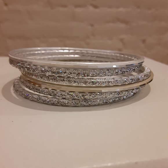 Assorted Pink and Silver Indian Bangles - Picture 4 of 6